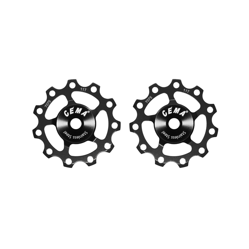 [SRC-JW-B001-SS] Galets de dérailleur 9/10/11V (11T) (Noire, Acier inoxydable)